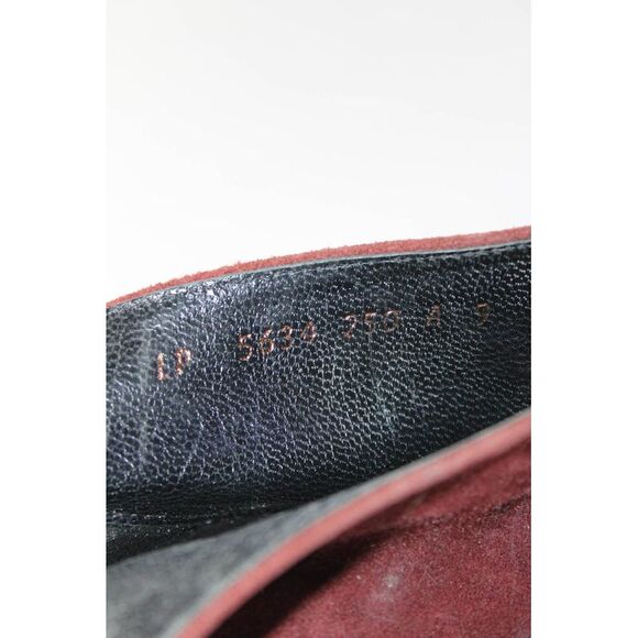 Chaussure Lapin Womens Pointed Toe Flat Booties Maroon Suede Size 250cm 8.5 - Picture 7 of 10